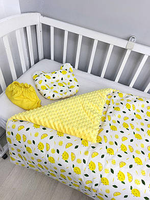 Набір в коляску комплект у візок 3 предмети подушка, плед, простирадло комплект білизни в дитячий візочок, фото 2