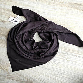 Хустка Dior шовк темний шоколад