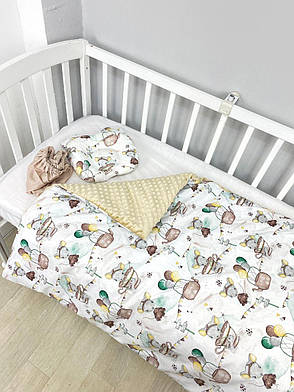 Набір в коляску комплект у візок 3 предмети подушка, плед, простирадло комплект білизни в дитячий візочок, фото 2