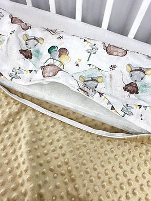 Набір в коляску комплект у візок 3 предмети подушка, плед, простирадло комплект білизни в дитячий візочок, фото 3