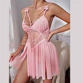 Жіночий пеньюар з мереживом – легкий прозорий одяг для сну, стильний подарунок для коханої