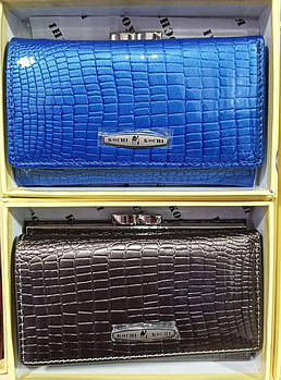 Гаманець жіночий лаковий під рептилію в різних кольорах із натуральної шкіри Glam