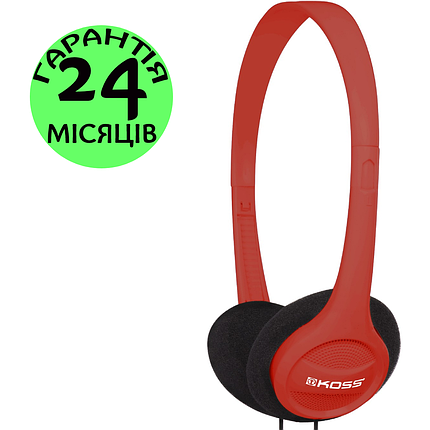 Навушники Koss On-Ear KPH7, червоні, накладні, дротові, косс, фото 2