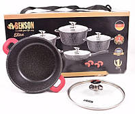 Набор кастрюль с крышками и сковородой Benson BN-329 набор кухонный 10 предметов посуда для кухни