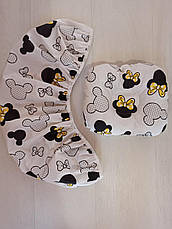 Набір в коляску 2 предмети подушка і простирадло на резинці комплект постільної білизни в дитячий візок, фото 4