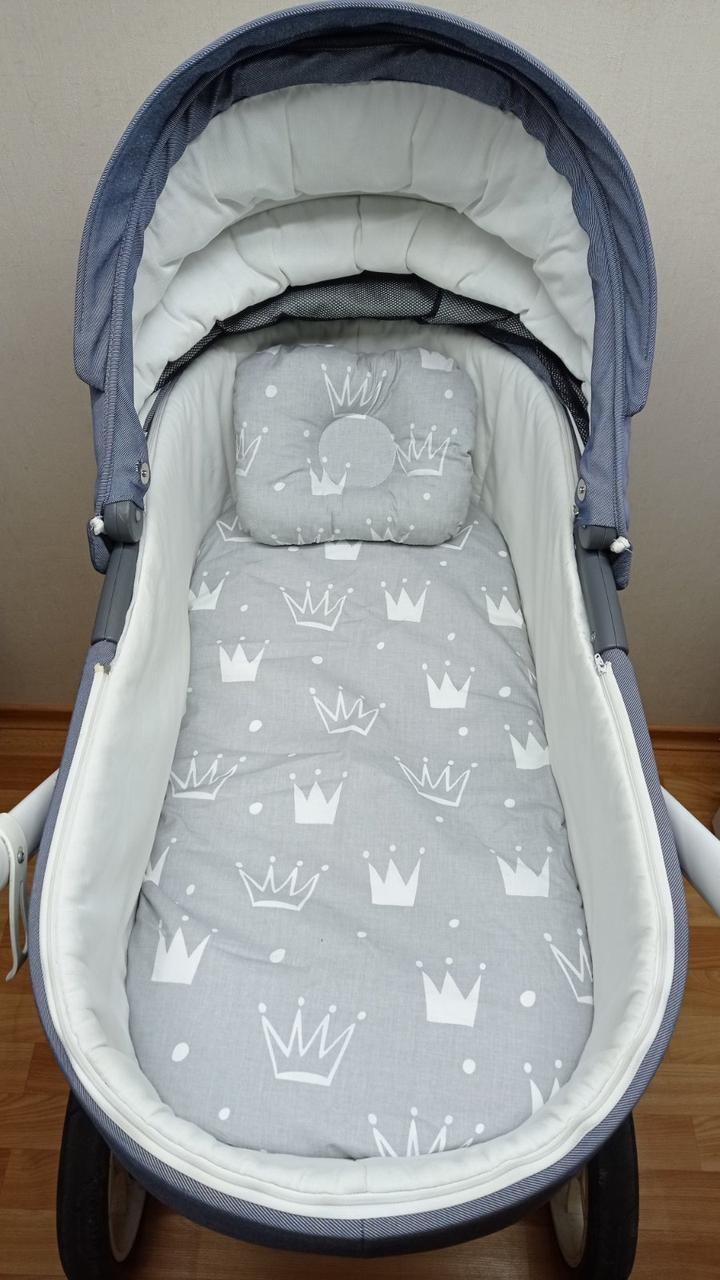 Набір в коляску 2 предмети подушка і водонепроникне простирадло на резинці комплект постільної білизни в дитячий візок