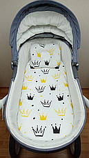 Набір в коляску 2 предмети подушка і водонепроникне простирадло на резинці комплект постільної білизни в дитячий візок, фото 4