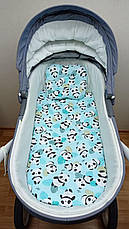 Набір в коляску 2 предмети подушка і водонепроникне простирадло на резинці комплект постільної білизни в дитячий візок, фото 2