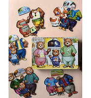 Дитяча розвиваюча гра "Вдягни ведмедиків", дитяча настільна гра, ігри з дерева