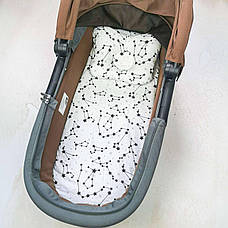 Набір в коляску 2 предмети подушка і простирадло на резинці комплект постільної білизни в дитячий візок, фото 4