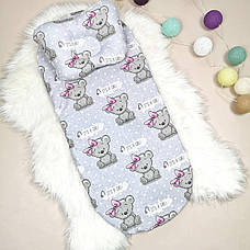 Набір в коляску 2 предмети подушка і простирадло на резинці комплект постільної білизни в дитячий візок, фото 3