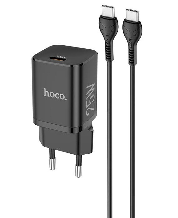 Швидкий зарядний пристрій Hoco N19 Rigorous 25W + кабель Type-C to Type-C