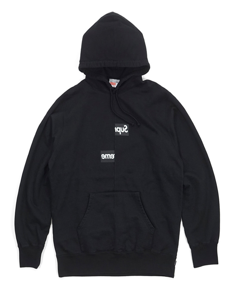Чорний худі Supreme x Comme des Garcons толстовка з квадратним логотипом супрім чоловіча жіноча