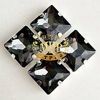 Cтразы в цапах Квадрат Размер 14х14 Цвет Black Diamond
