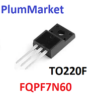 FQPF7N60 Транзистор N-канальный 4,3A 600V полевой (MOSFET, КМОП) HEXFET