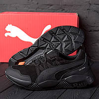 Чоловічі шкіряні кросівки Puma Runner Black, кросівки для чоловіків повсякденні пума