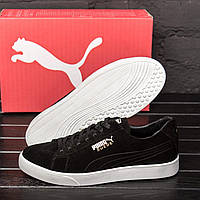 Чоловічі шкіряні кросівки Puma Smash Suede Black, кросівки для чоловіків повсякденні пума