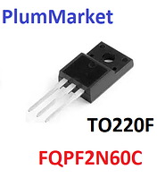 FQPF2N60C Транзистор N-канальный 2A 600V полевой (MOSFET, КМОП) HEXFET