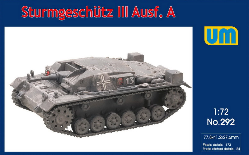 Пластикова модель 1/72 UM 292 німецький винищувач танків Sturmgeschutz III (StuG III) Ausf A