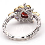 Кільце. Натуральний гранат і аметист. Срібло 925., фото 2