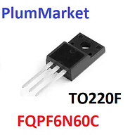 FQPF6N60C Транзистор N-канальный 5,5A 600V полевой (MOSFET, КМОП) HEXFET