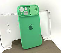 Чехол на iPhone 13 накладка бампер SLIDER Silicone Case Full силиконовый original бирюзовый