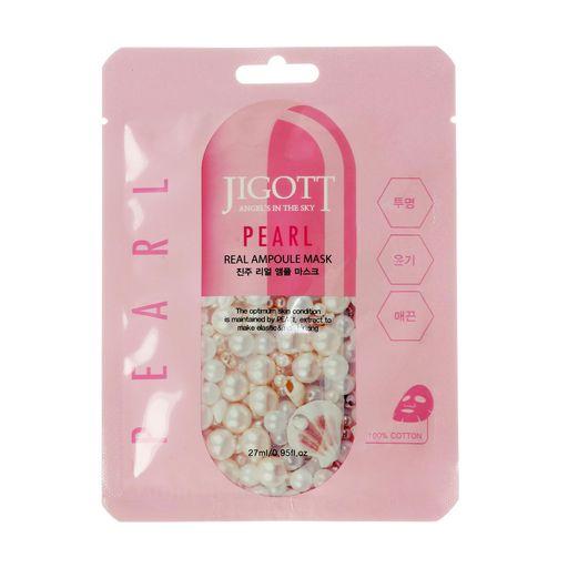 [JIGOTT] Тканинна маска для обличчя ЖЕМЧУГ PEARL Real Ampoule Mask, 27 мл (280221)