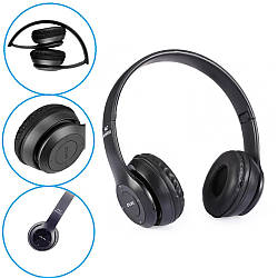 Бездротові Bluetooth навушники P47 з Mp3 плеєром та microSD / Стерео гарнітура / Накладні навушники