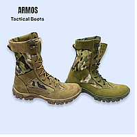 Тактические армейские берцы демисезонные ARMOS нубук / ткань мультикам, размер 39 40 41 42 43 44 45 46