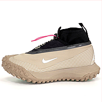 Кроссовки мужские Nike ACG Mounth Gore-Tex black beige / Найк АЦГ Маунт Гор-Текс черные бежевые высокие