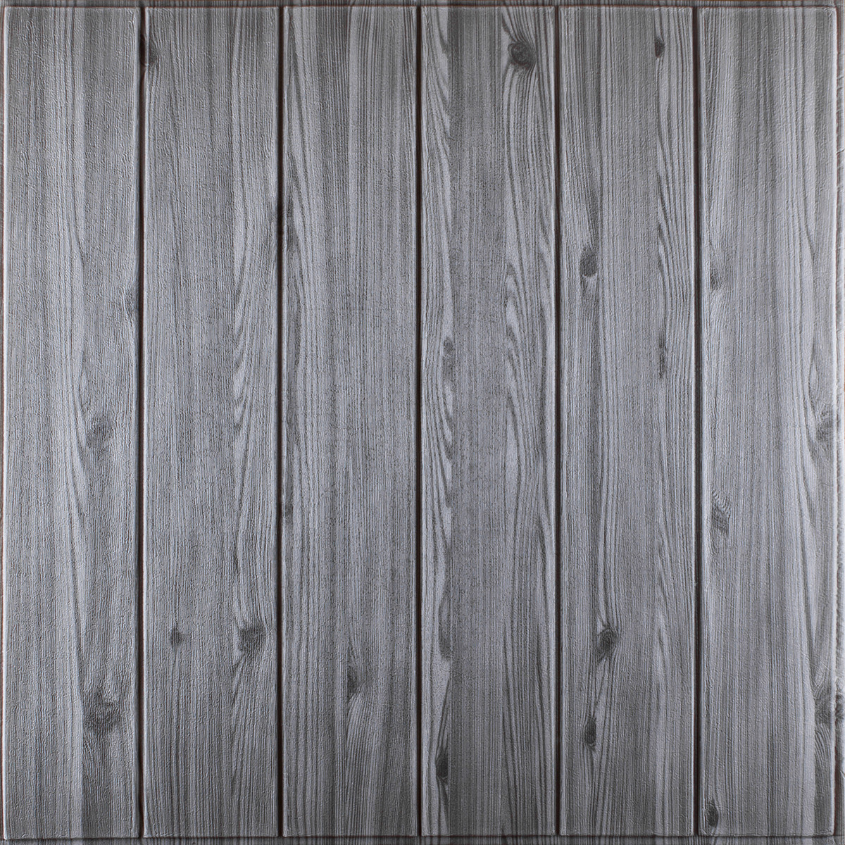 Самоклеющаяся декоративная 3D панель под графитовое дерево 700x700x5мм, фото 1