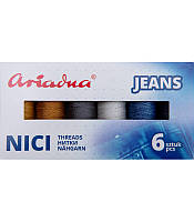 Набір ниток для джинсу Jeans, Talia 30/70м і Nokton 80C/150м, 6 кольорів