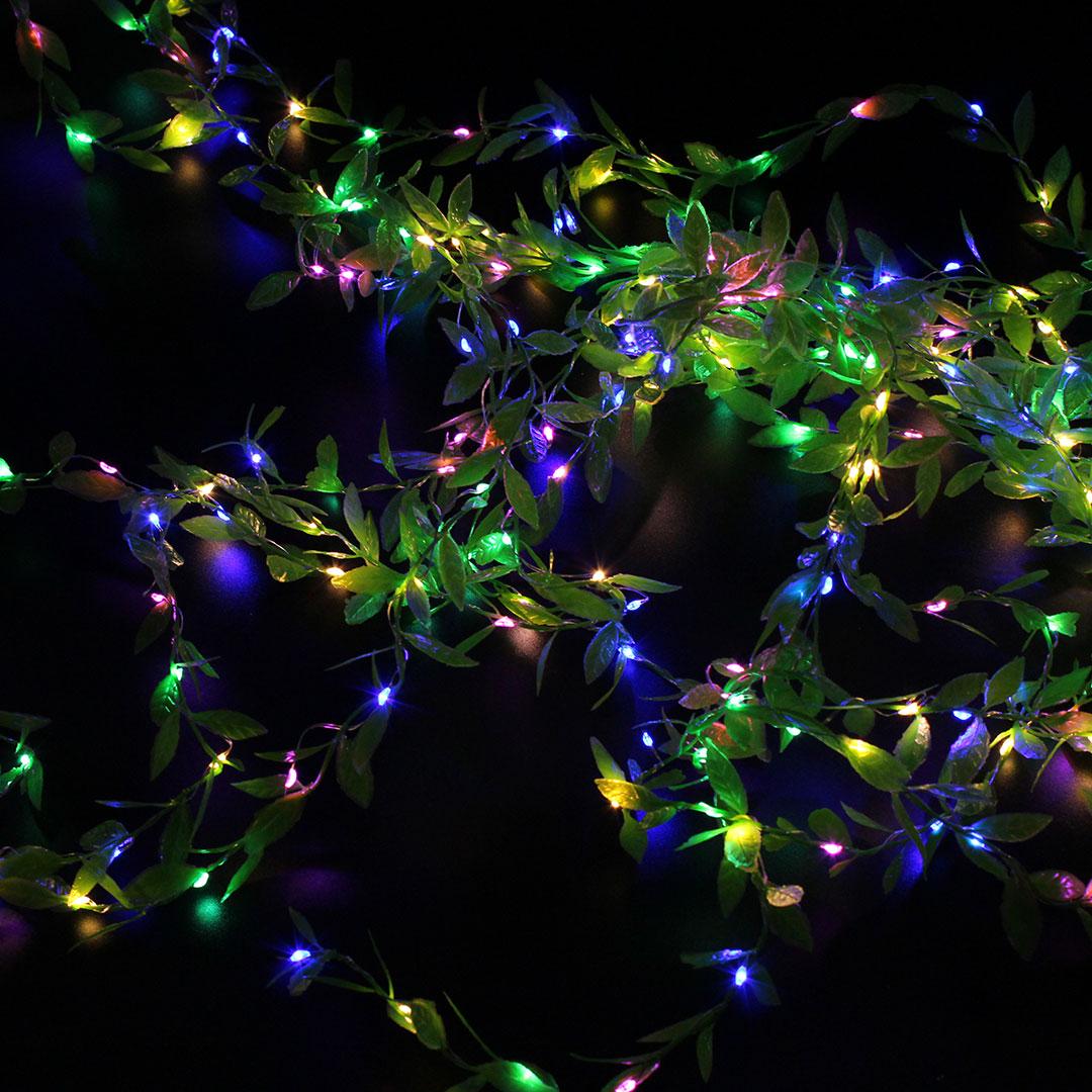 Xmas гірлянд 200 Led листя плакучої верби (Copper) на мідному дроті Мультикольорові 3M*1M