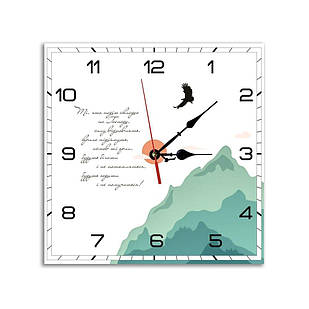 Настінний дерев'яний годинник Ті, хто надію складає 35х35 см хрг45х45010у