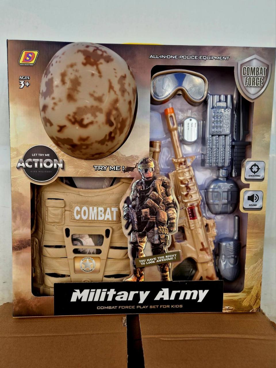 Ігровий набір військового спорядження дитячий Military Army PD-102A (з іграшковим автоматом, звук, світло)
