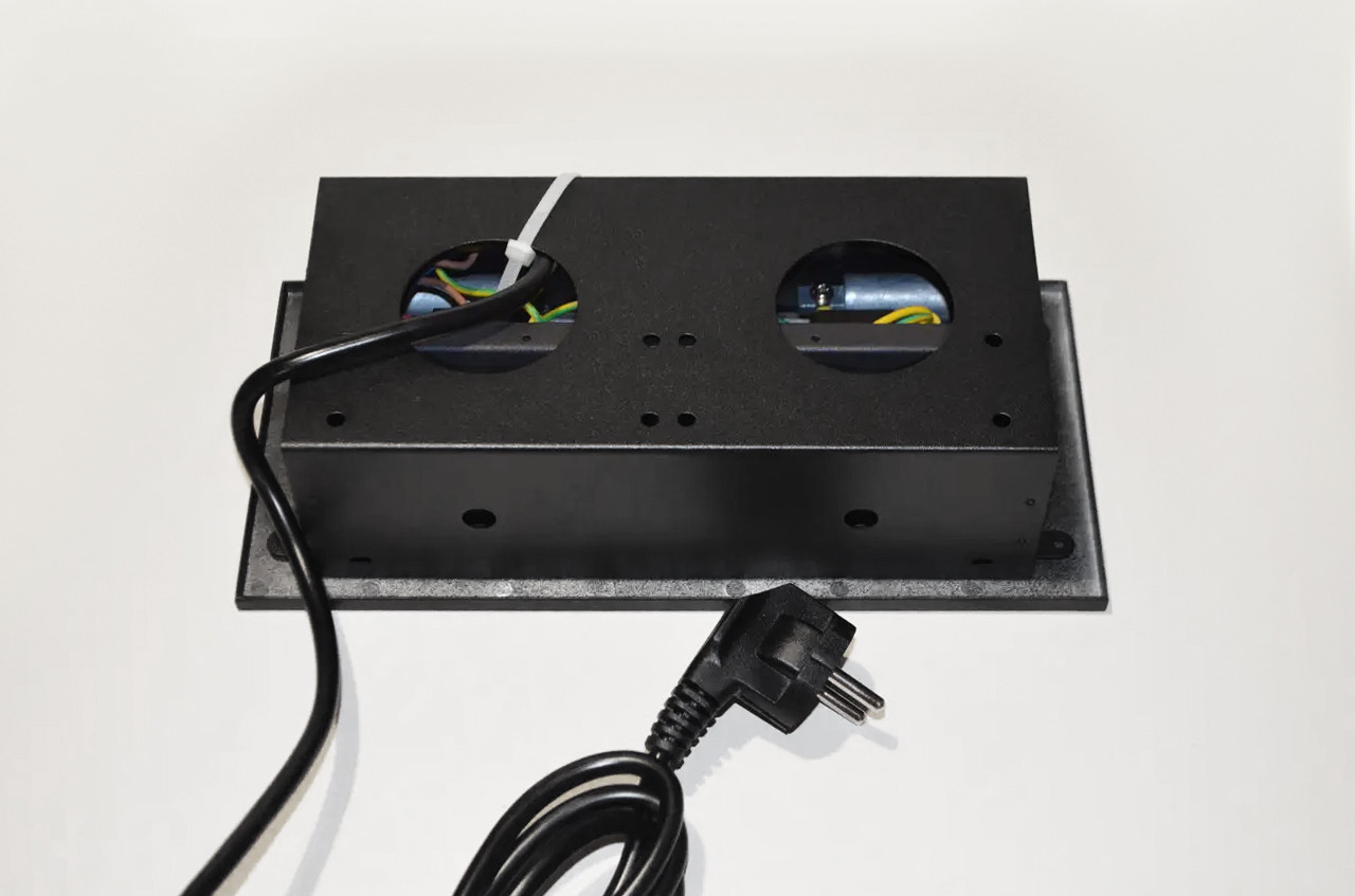 Врезная розетка-удлинитель в столешницу (черная) двойная + 2USB (на ...