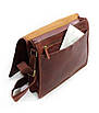 Горизонтальна сумка з натуральної шкіри чоловіча для документів стильна катана руда, фото 2