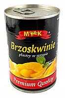 Персик кусочками в легком сиропе M&K Brzoskwinie 420г Польша