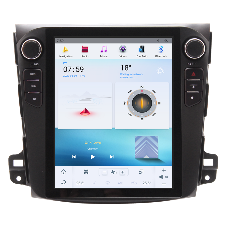 Штатна магнітола для Mitsubishi Outlander 2006-2012 Tesla Style на Android