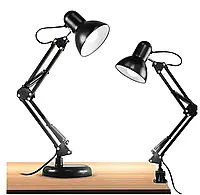 Лампа настольная офисная для маникюра Черная лампа на струбцине и на подставке, лампа для школьника NSM-800A