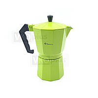 Гейзерная кофеварка DT-2709 9 чашек для газовых плит зеленая (4929)