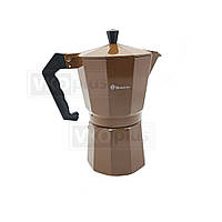 Гейзерная кофеварка DT-2709 9 чашек для газовых плит коричневая (4676)