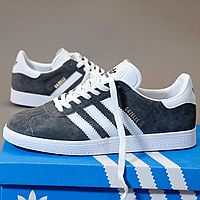 Кросівки чоловічі Adidas Gazelle gray / кеди Адідас Газелі сірі