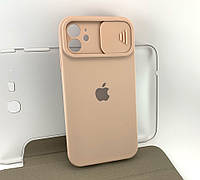Чехол на iPhone 11 накладка бампер SLIDER Silicone Case Full силиконовый бежевый