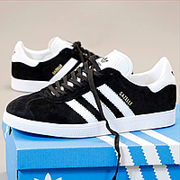 Кросівки жіночі і чоловічі Adidas Gazelle black / кеди Адідас Газелі чорні