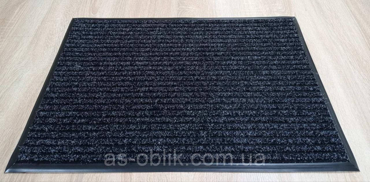 Килимок брудозахисний на гумовій основі Форест 90х60см чорний, фото 1