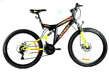 Гірський велосипед 26 дюймів розмір рами 19,5" Azimut Power GFRD Чорно-жовтий