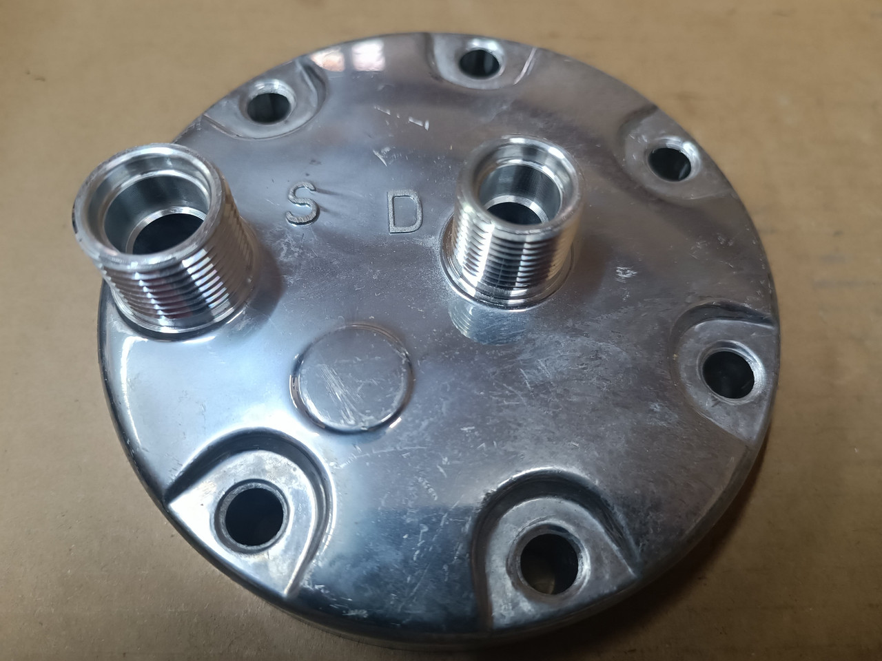 Задня кришка компресора Sanden SD7H15 горизонтальні виходи O-Ring