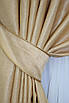Комплект штор (2шт. 1,5х2,7м.) льон-софт, колекція "Парма". Колір золотистий. Код 1089ш 30-907, фото 4