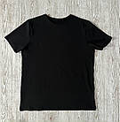 Чоловіча футболка чорна базова однотонна бавовняна без принтів веснянка літня осінка, фото 4
